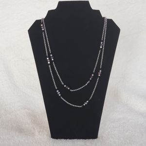 Double chain silver necklace